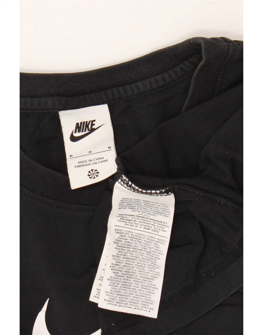 Nike Herren-T-Shirt mit Grafik, mittelgroß, schwarze Baumwolle