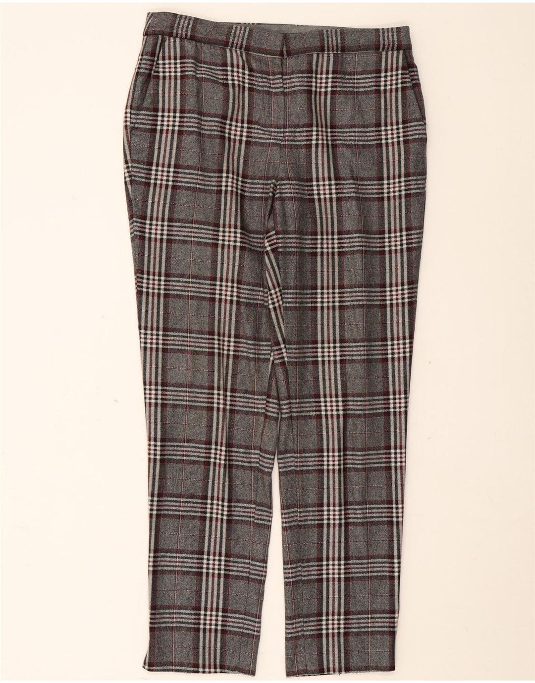 Massimo Dutti Damen Chinohose EU 40 Medium W30 L29 Grau kariert