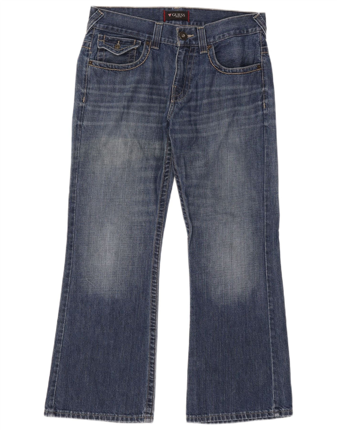 Guess Herren Bootcut Jeans W33 L30 Blaue Baumwolle