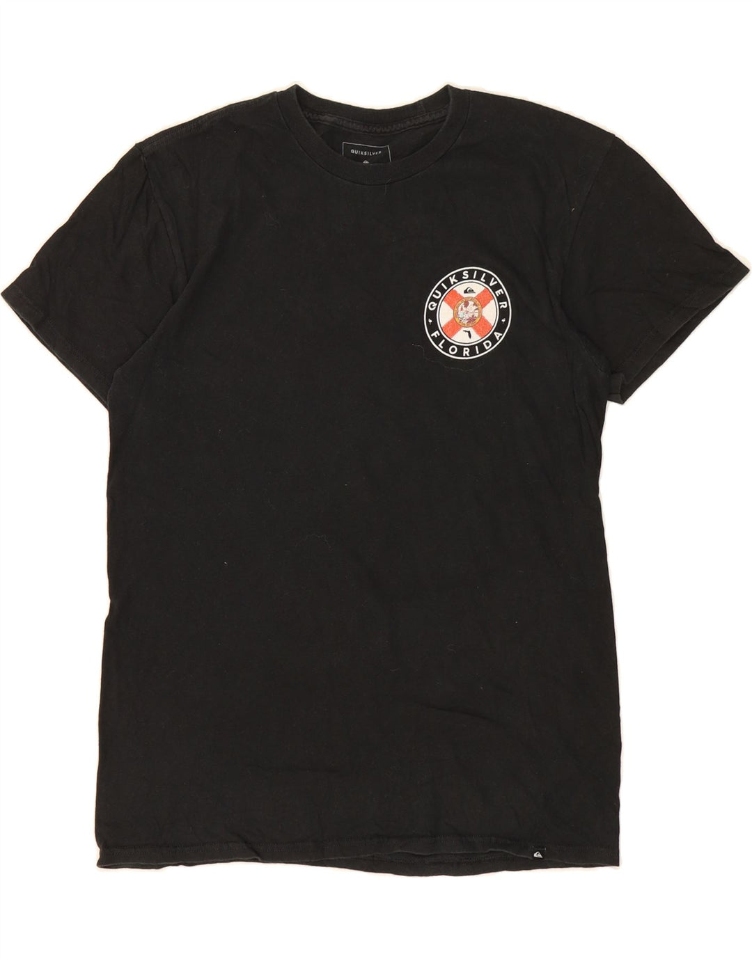 QUIKSILVER Mens Regular Fit Graphic T-Shirt Top Medium Black Cotton Vintage Quiksilver and Second-Hand Quiksilver from Messina Hembry 