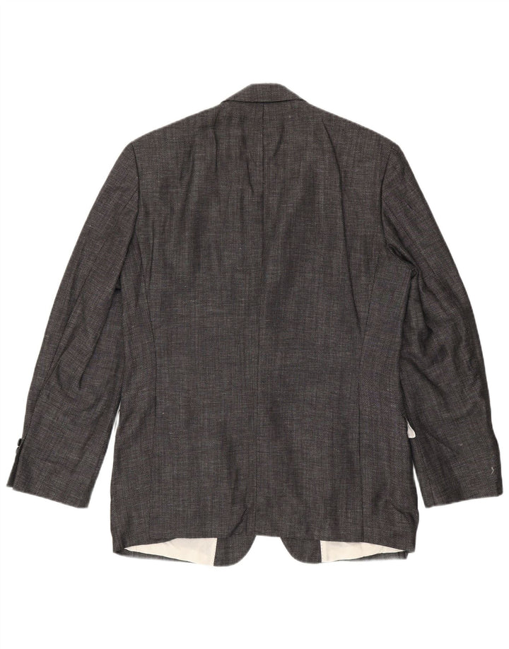 Hugo Boss Herren-Blazer mit 2 Knöpfen, EU 50, große graue Schurwolle