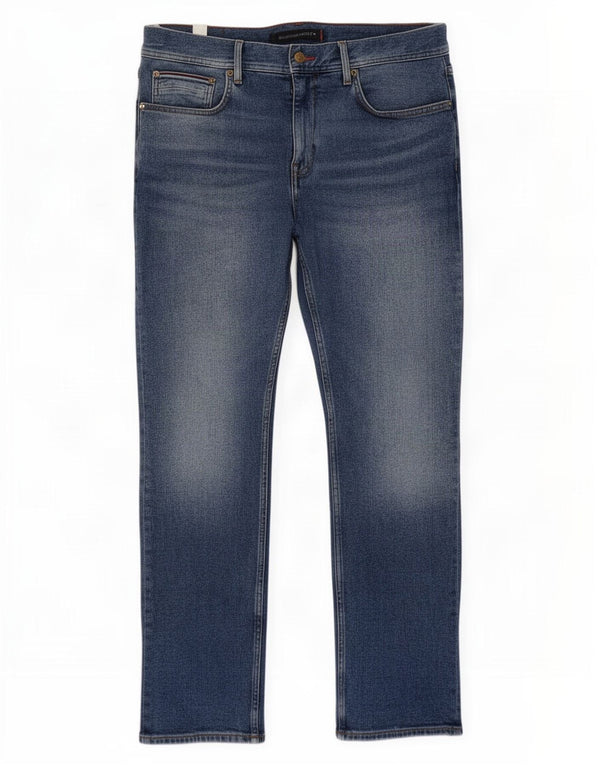 Tommy Hilfiger Herren Denton Straight Jeans W36 L32 Blaue Baumwolle