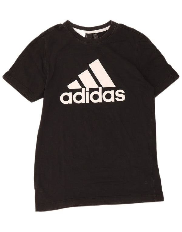Adidas Jungen Graphic T-Shirt Top 14–15 Jahre, schwarze Baumwolle