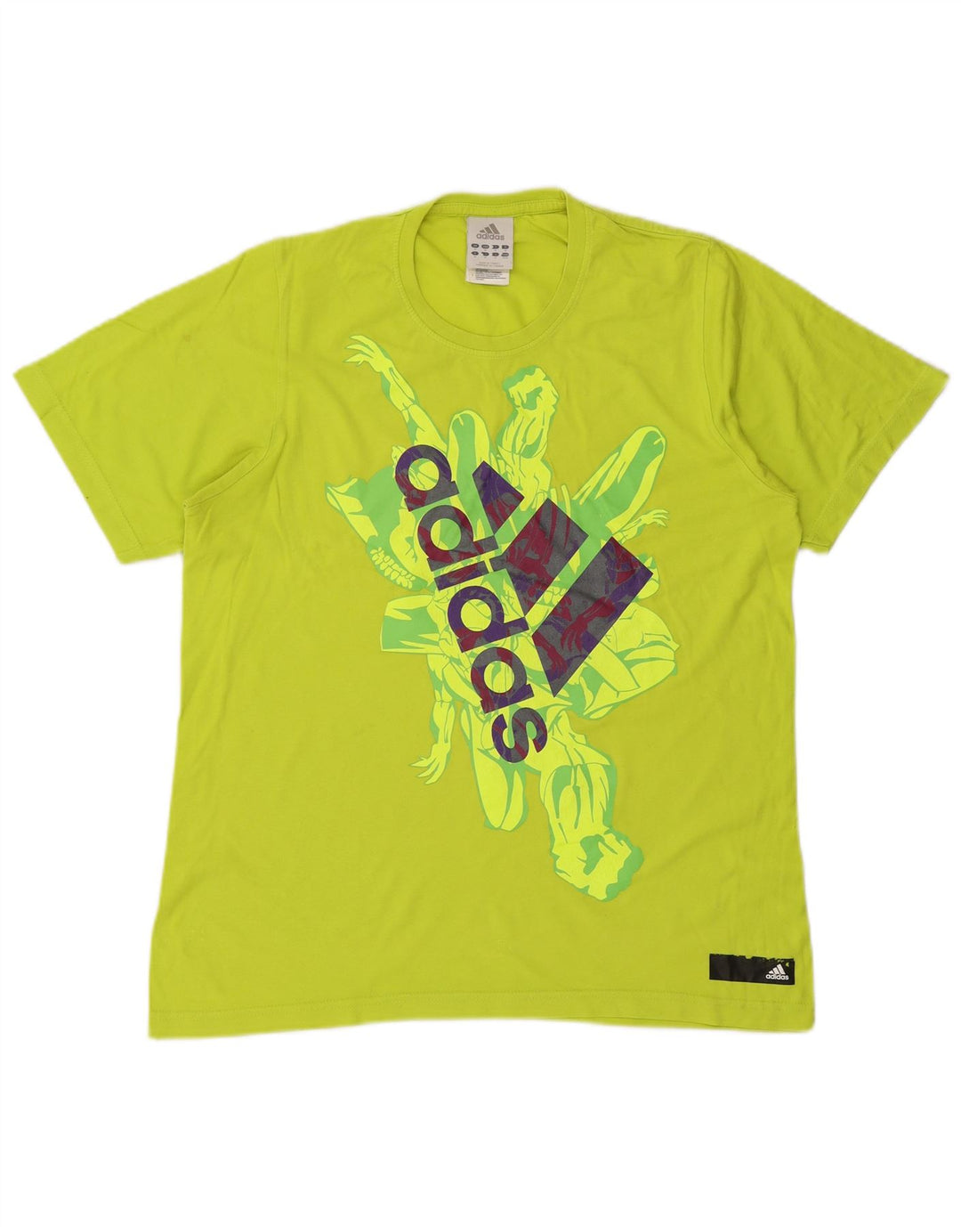 Adidas Herren Grafik-T-Shirt aus mittelgrüner Baumwolle