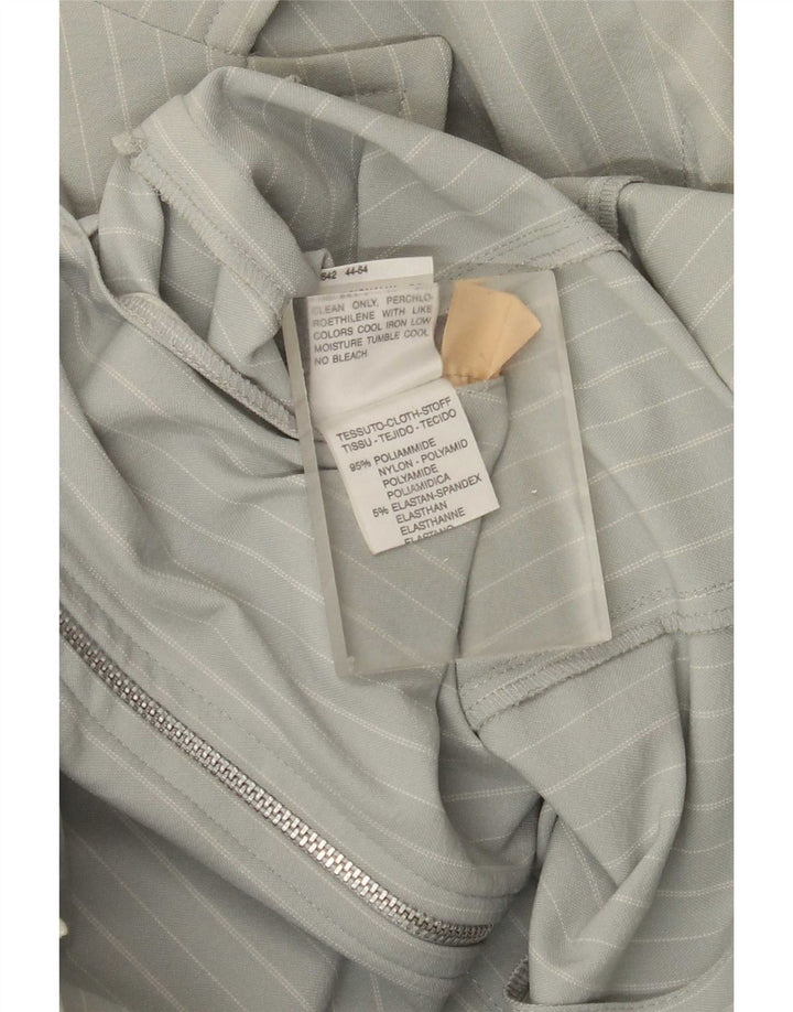 Marella Damen Blazer Jacke UK 12 Mittelgrün gestreift Polyamid