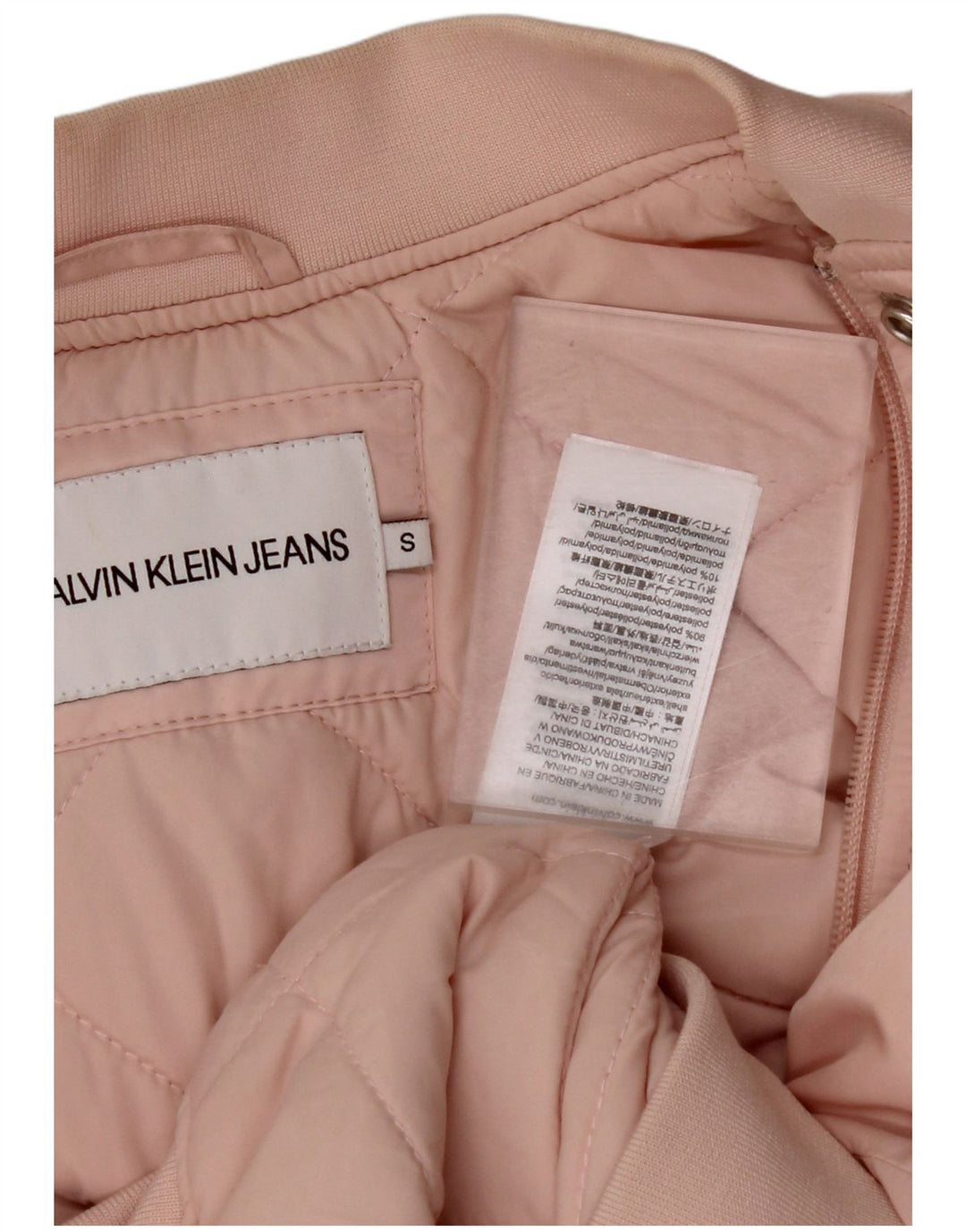 CALVIN KLEIN JEANS Damen Übergroße Bomberjacke UK 10 Small Pink