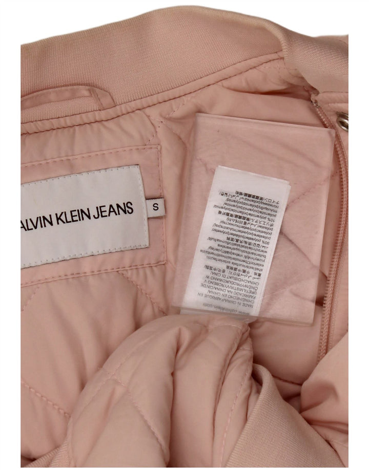 CALVIN KLEIN JEANS Damen Übergroße Bomberjacke UK 10 Small Pink