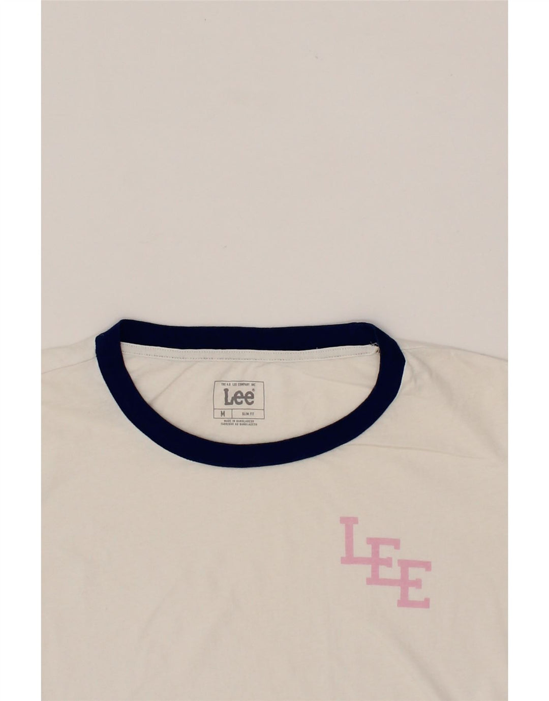 LEE Womens Slim Fit T-Shirt Top UK 14 Medium White Cotton Vintage Lee and Second-Hand Lee from Messina Hembry 