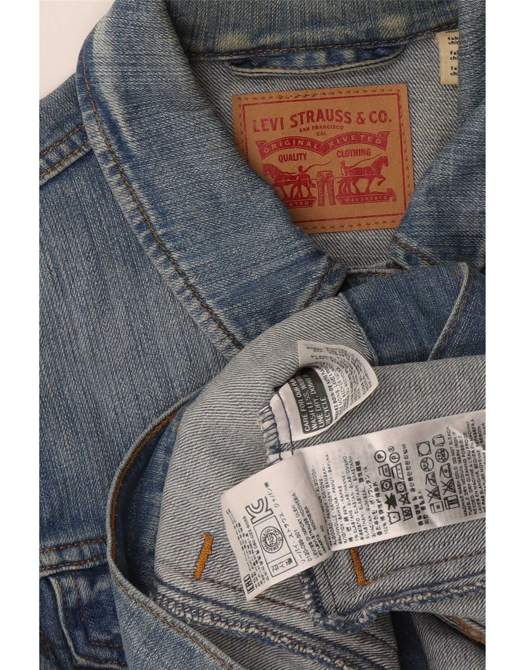 Levi's Damen Jeansjacke UK 12 Mittelblaue Baumwolle