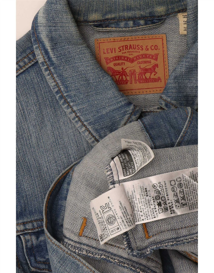 Levi's Damen Jeansjacke UK 12 Mittelblaue Baumwolle