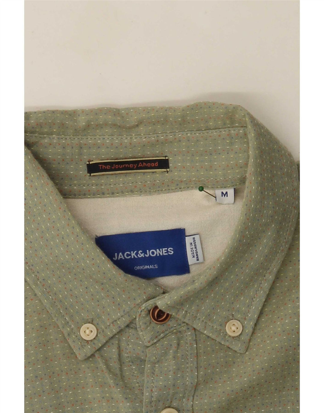 Jack & Jones Herren Kurzarmhemd Mittelgrün gepunktet