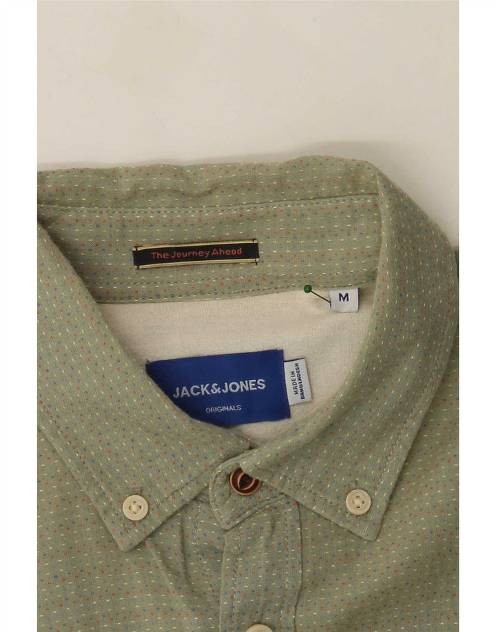 Jack & Jones Herren Kurzarmhemd Mittelgrün gepunktet