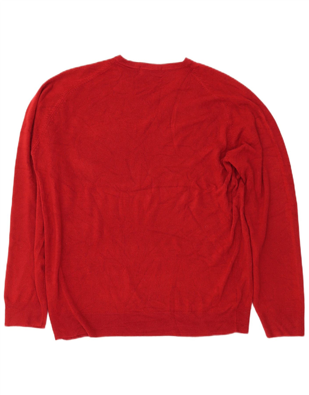 MARKS & SPENCER Herren Blue Harbor V-Ausschnitt Pullover Pullover Large Rot Acryl
