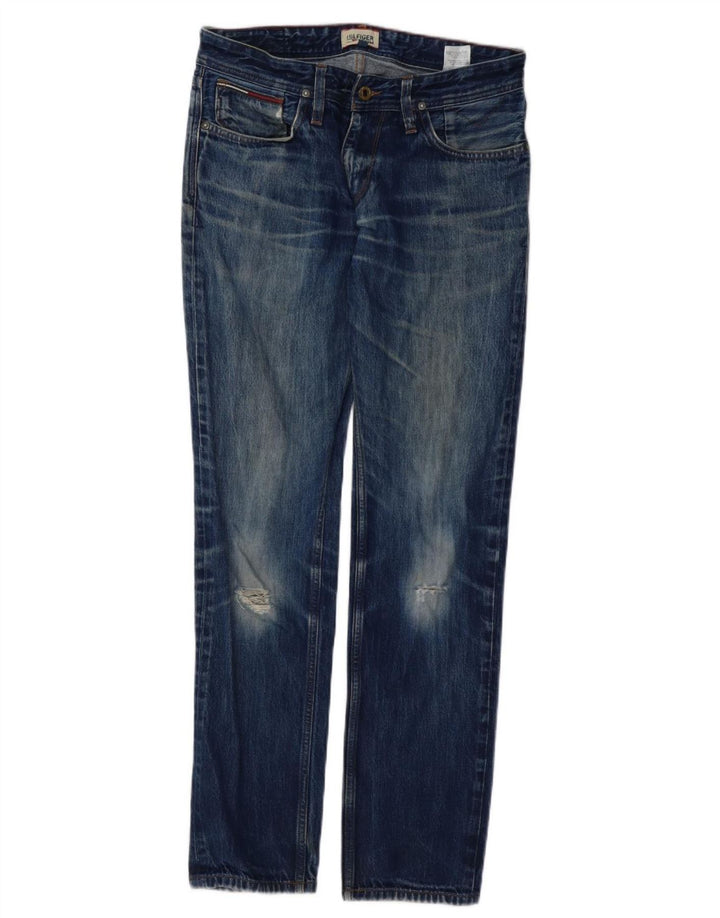 Tommy Hilfiger Herren Distressed Slim Jeans W30 L32 Blaue Baumwolle