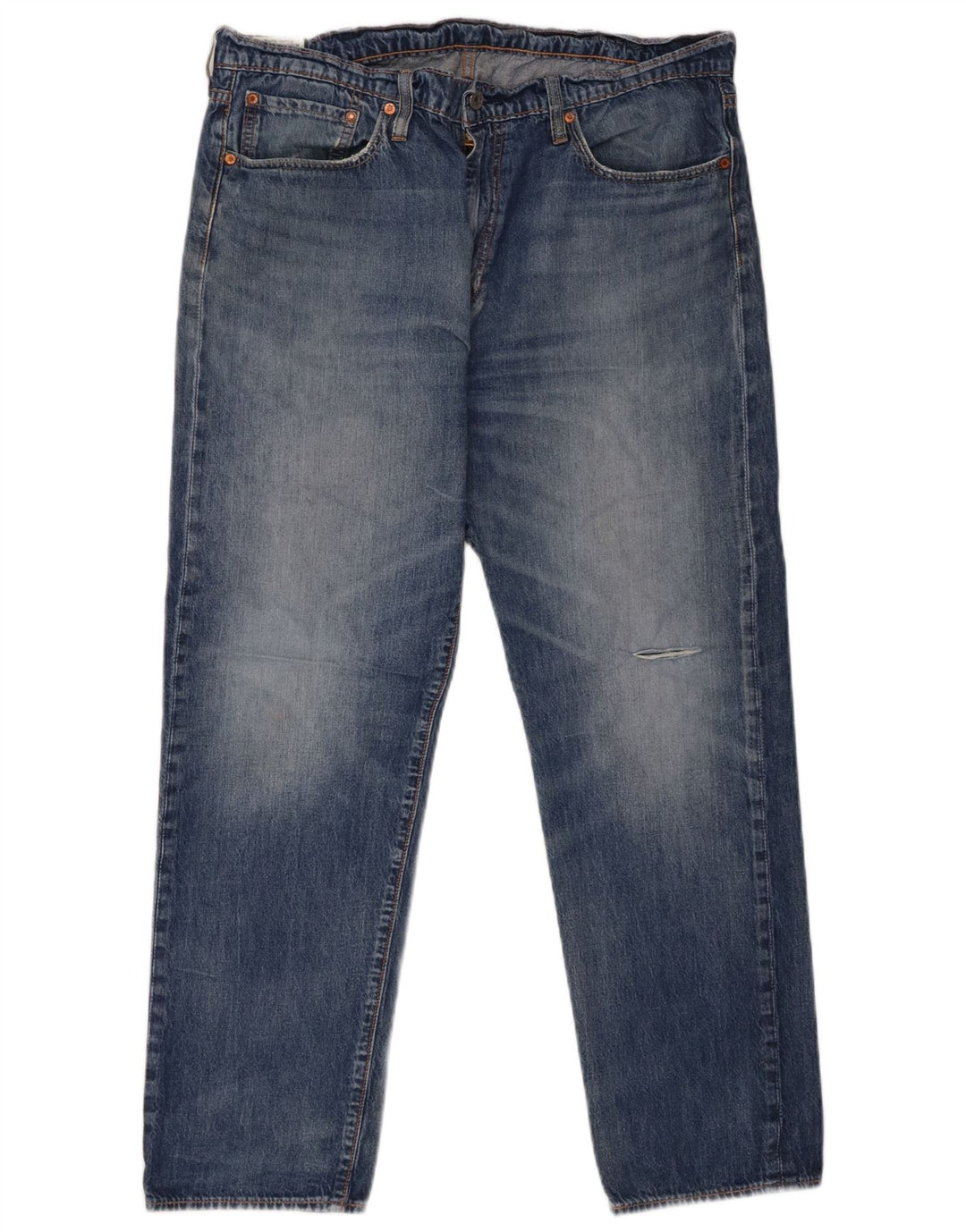 LEVI'S Mens Straight Jeans W38 L32 Blue Cotton