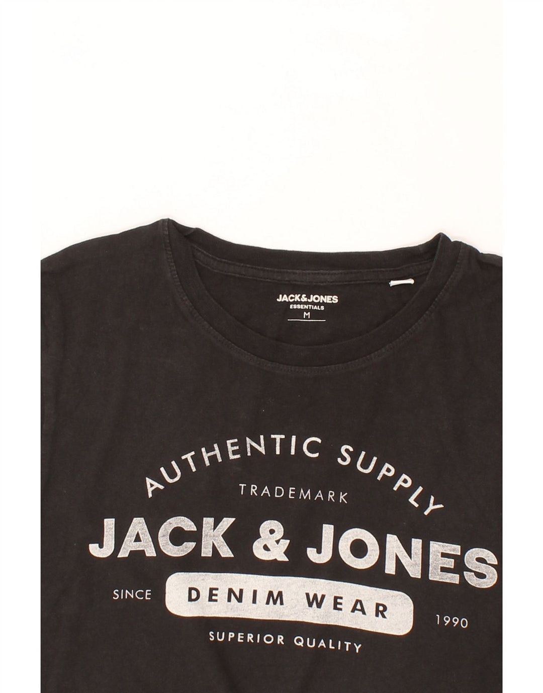 JACK & JONES Mens Graphic T-Shirt Top Medium Black Cotton Vintage Jack & Jones and Second-Hand Jack & Jones from Messina Hembry 