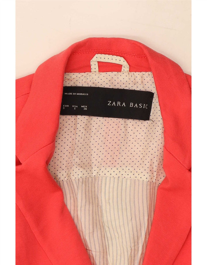 Zara Damen 1-Knopf-Blazerjacke UK 10 Small Rot