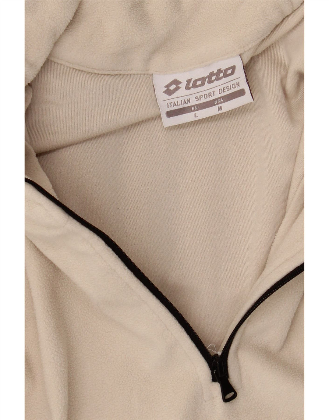 LOTTO Mens Zip Neck Fleece Jumper Medium Beige Polyester