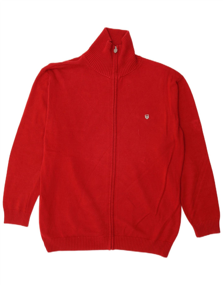 Basefield Herren-Cardigan-Pullover 2XL aus roter Baumwolle