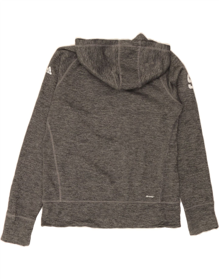 ADIDAS Womens Graphic Hoodie Jumper UK 12/14 Medium Grey Polyester Vintage Adidas and Second-Hand Adidas from Messina Hembry 