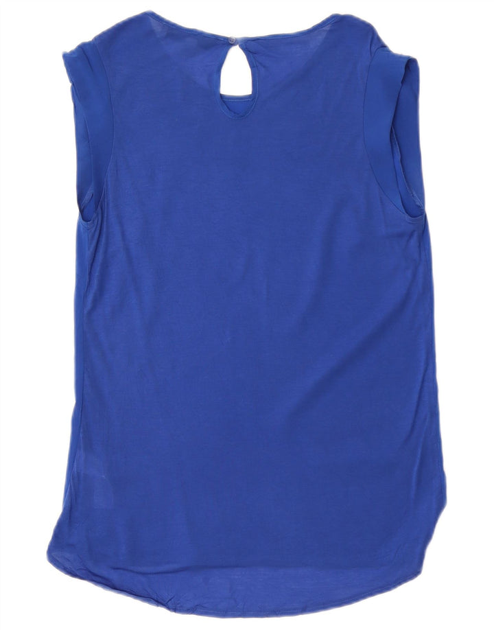 French Connection Damen-Bluse, ärmellos, Größe 40, Blau, Polyester