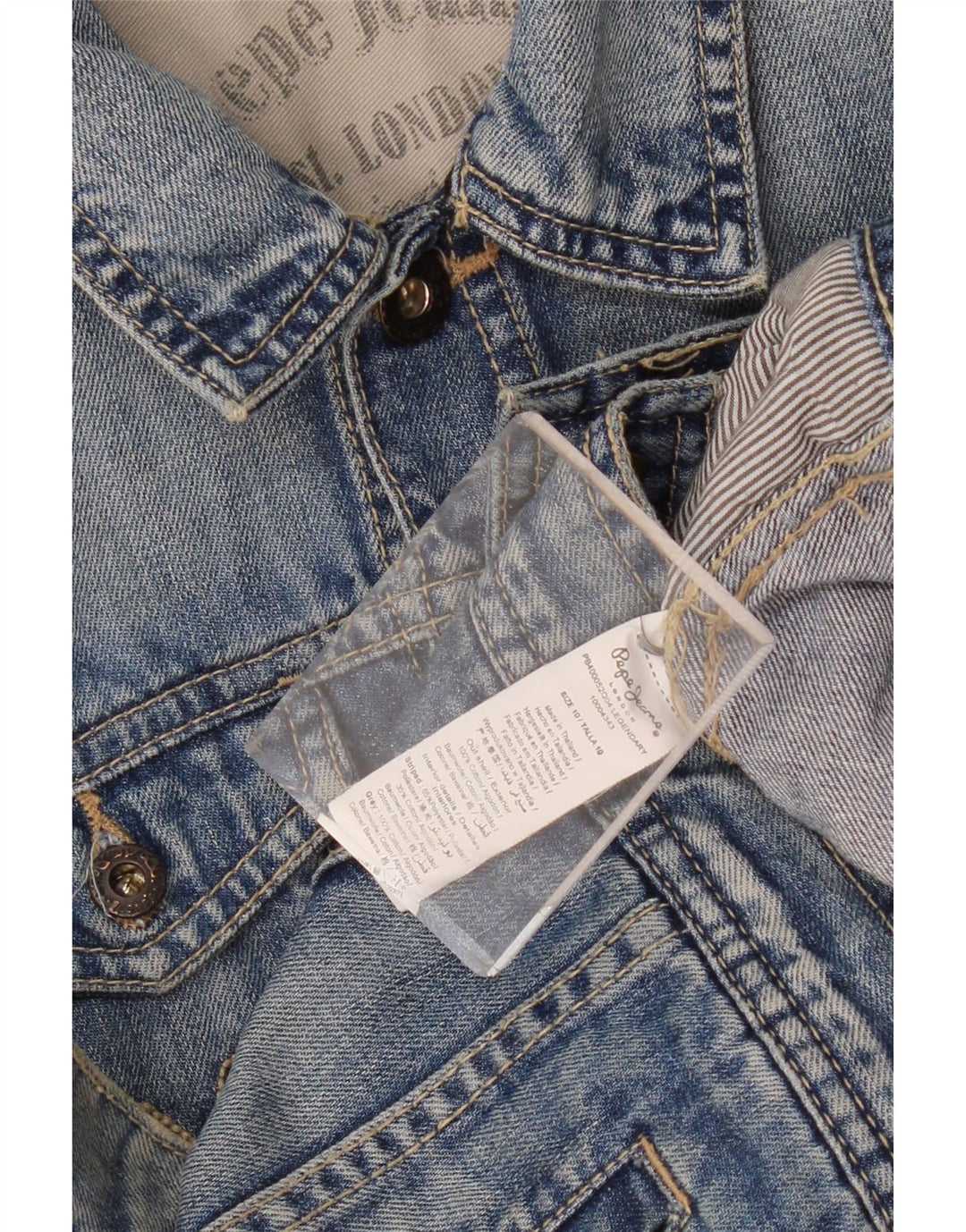 PEPE JEANS Jeansjacke für Jungen, 9–10 Jahre, blaue Baumwolle
