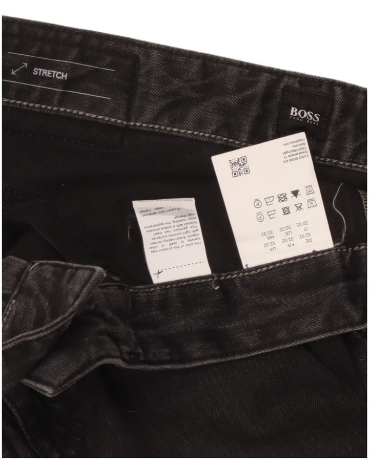 Hugo Boss Herren Delaware Slim Jeans W32 L32 Schwarze Baumwolle