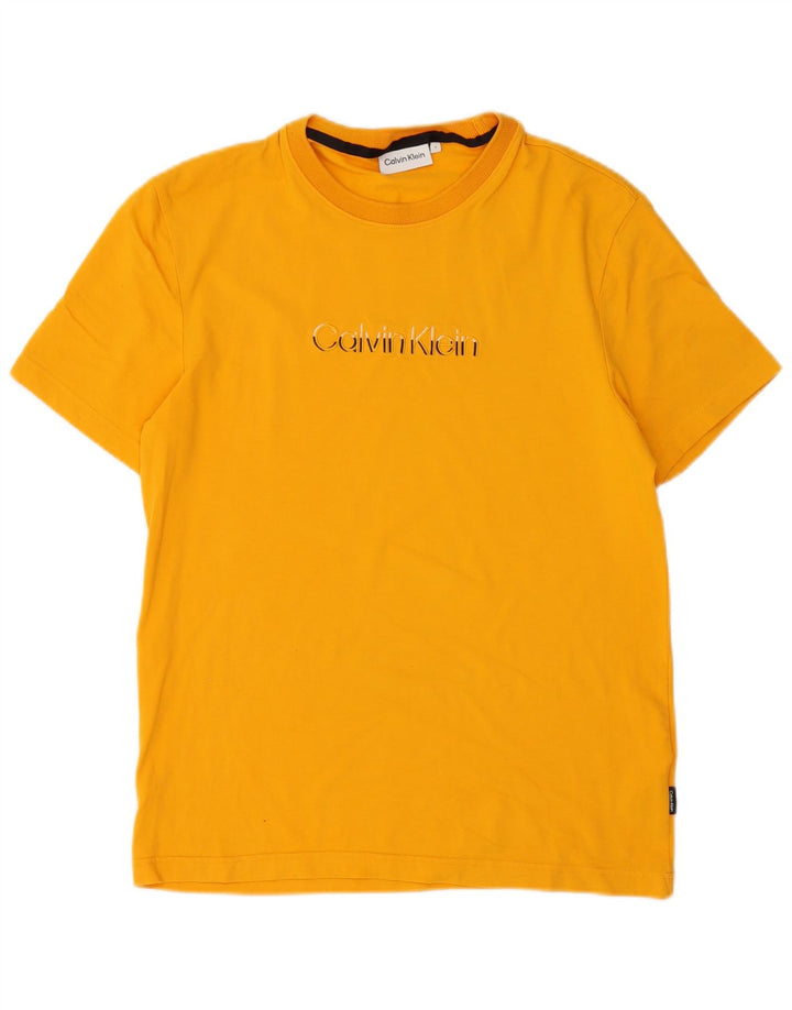 Calvin Klein Herren T-Shirt Top Small Orange Baumwolle