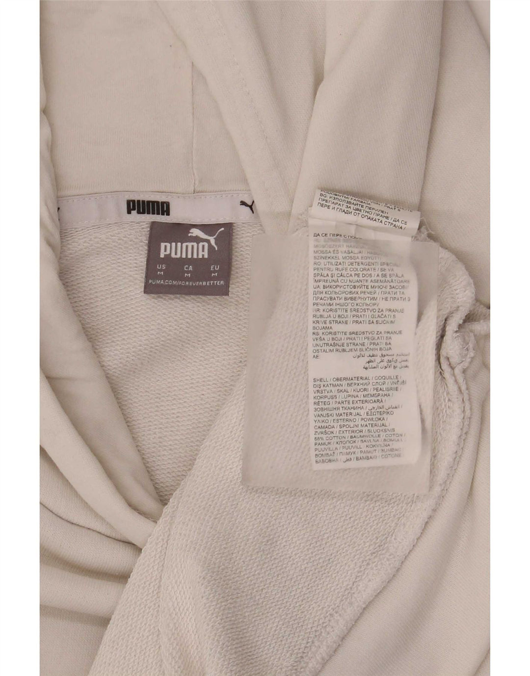 Puma Womens Graphic Oversized Hoodie Pullover UK 14 Mittelweiße Baumwolle