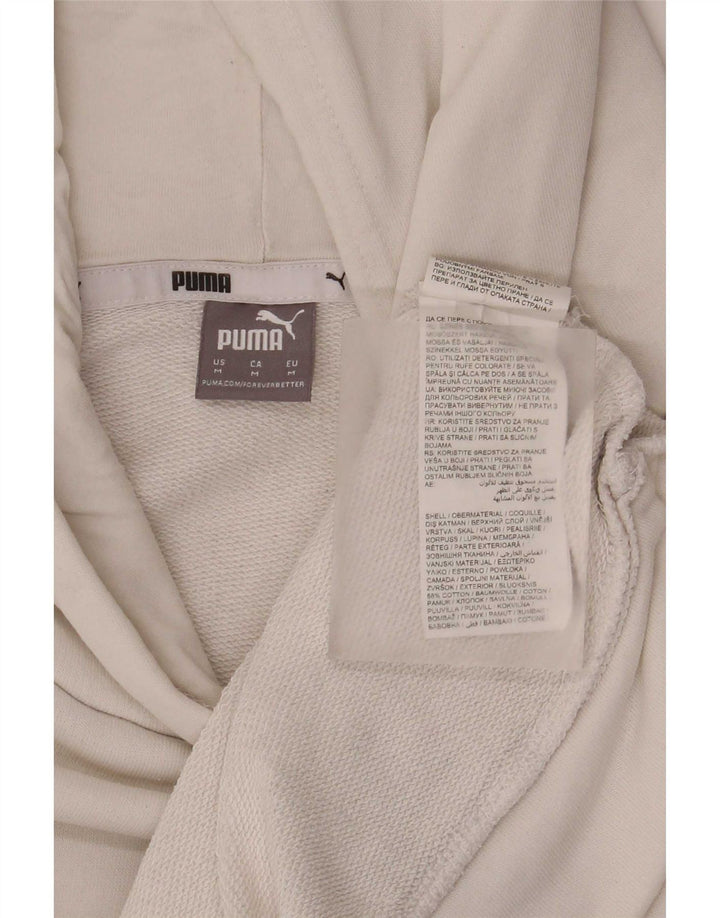 Puma Womens Graphic Oversized Hoodie Pullover UK 14 Mittelweiße Baumwolle