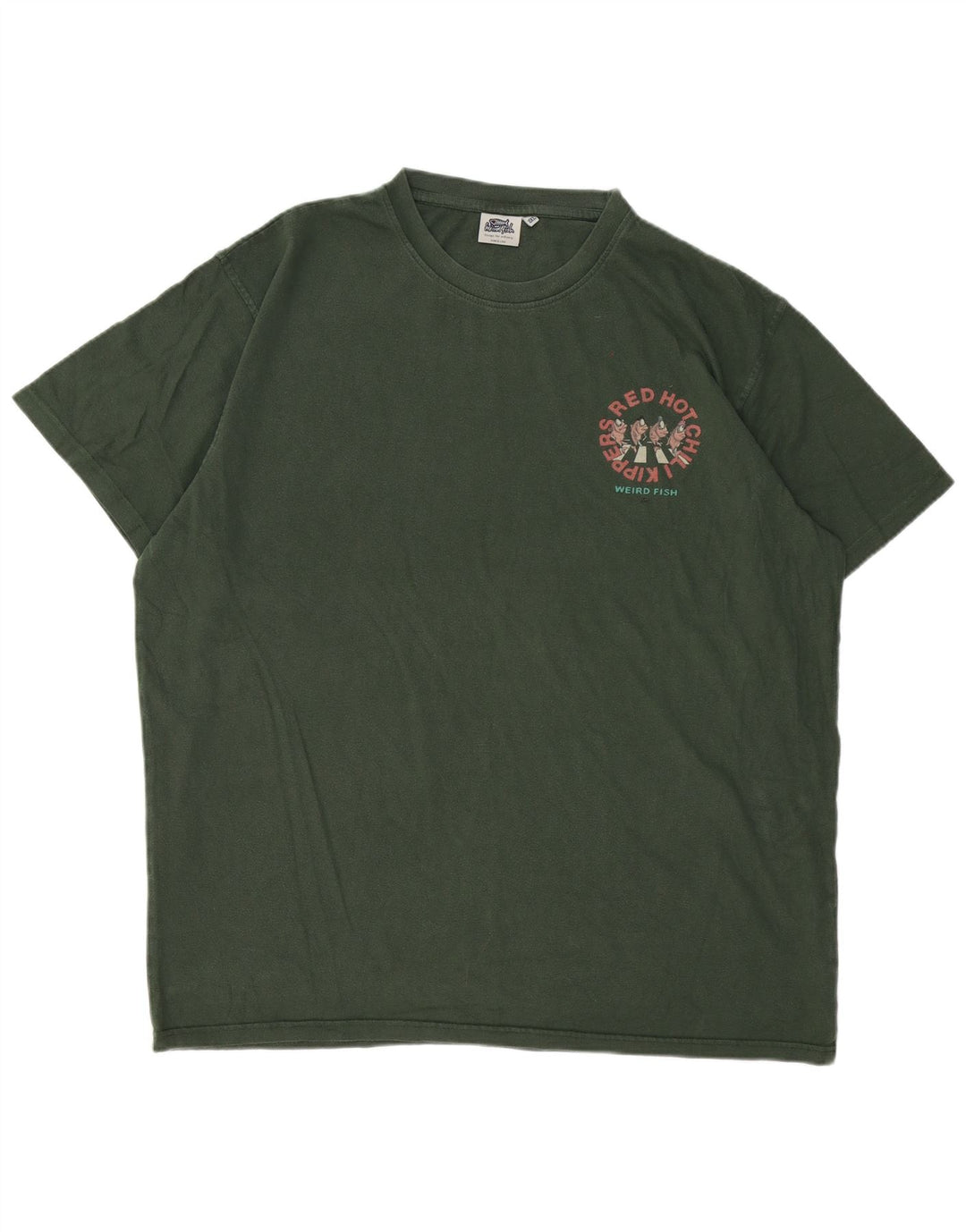 Weird Fish Herren Grafik T-Shirt Top 2XL Grüne Baumwolle