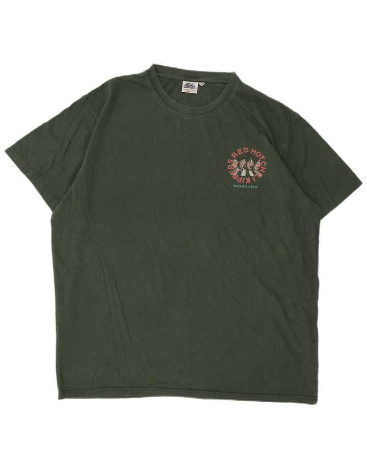 Weird Fish Herren Grafik T-Shirt Top 2XL Grüne Baumwolle