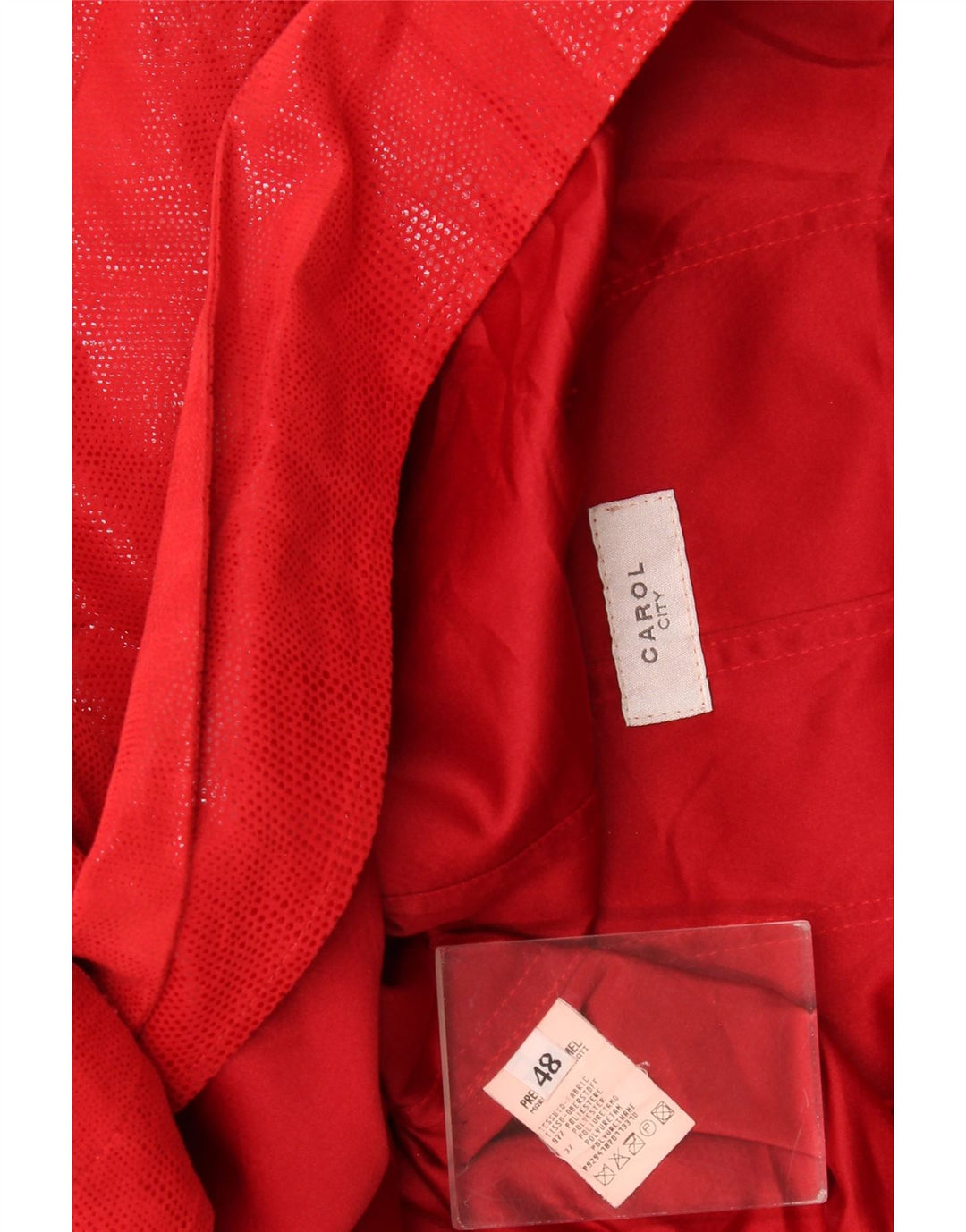 Carol Womens Poncho Blazer Jacke UK 18 XL Rot gepunktetes Polyester