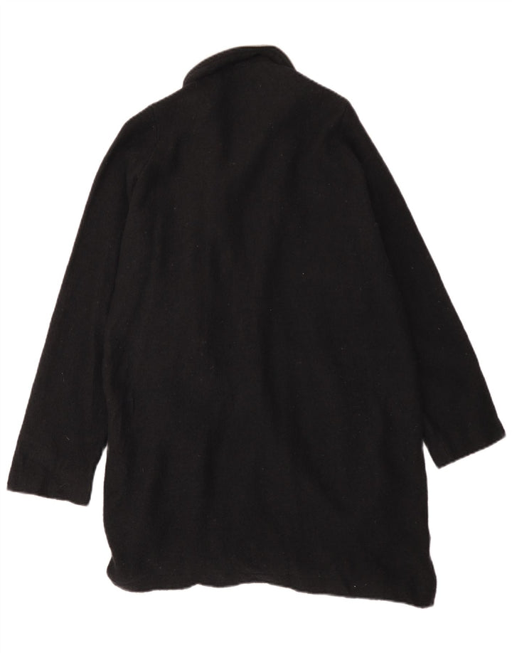 ZARA Damen Mantel UK 14 Mittelschwarze Wolle
