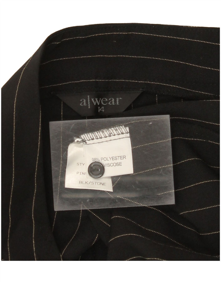 A WEAR Damen Bootcut Freizeithose UK 14 Medium W30 L32 Schwarz gestreift