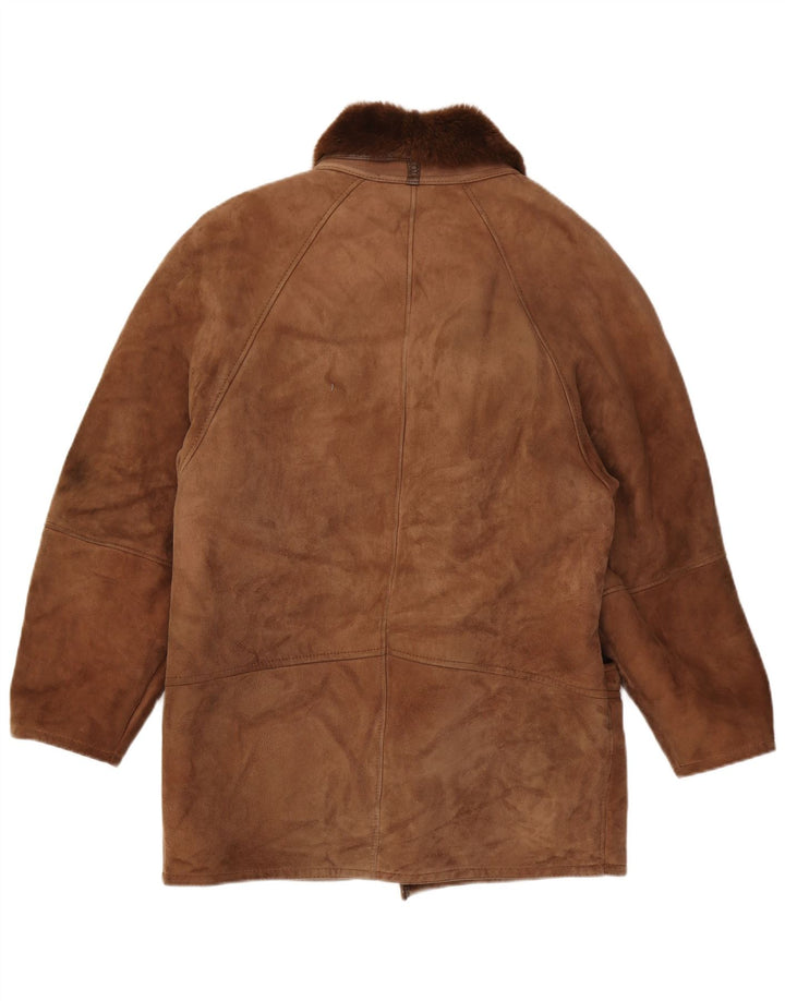 Vintage Herren Shearling Jacke IT 48 Mittelbraunes Shearling