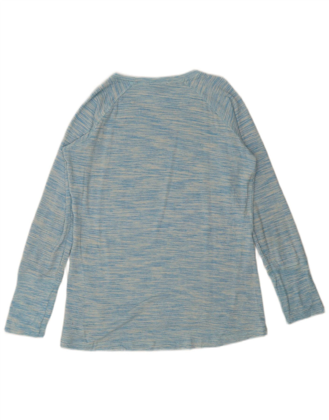 Champion Damen Top Langarm UK 14 Mittelblau meliertes Viskose