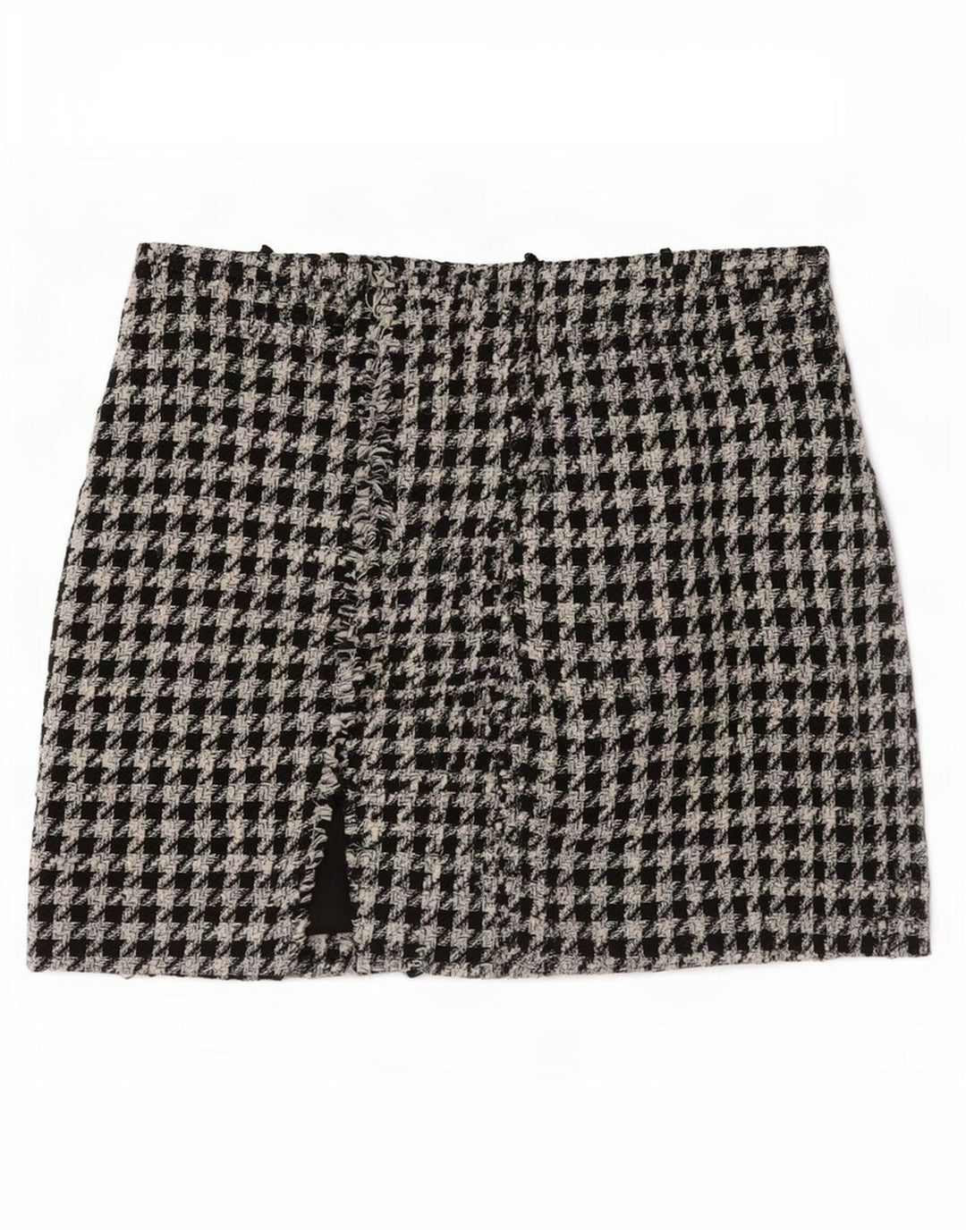 Zara Damen Minirock Small W26 Schwarzer Hahnentritt-Polyester