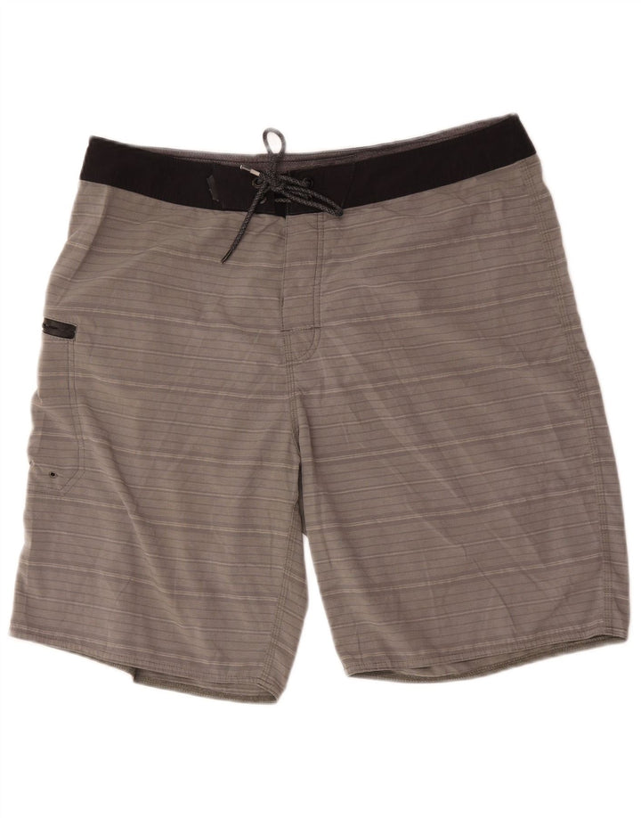 Rip Curl Herren-Badeshorts, groß, grau gestreift, Polyester
