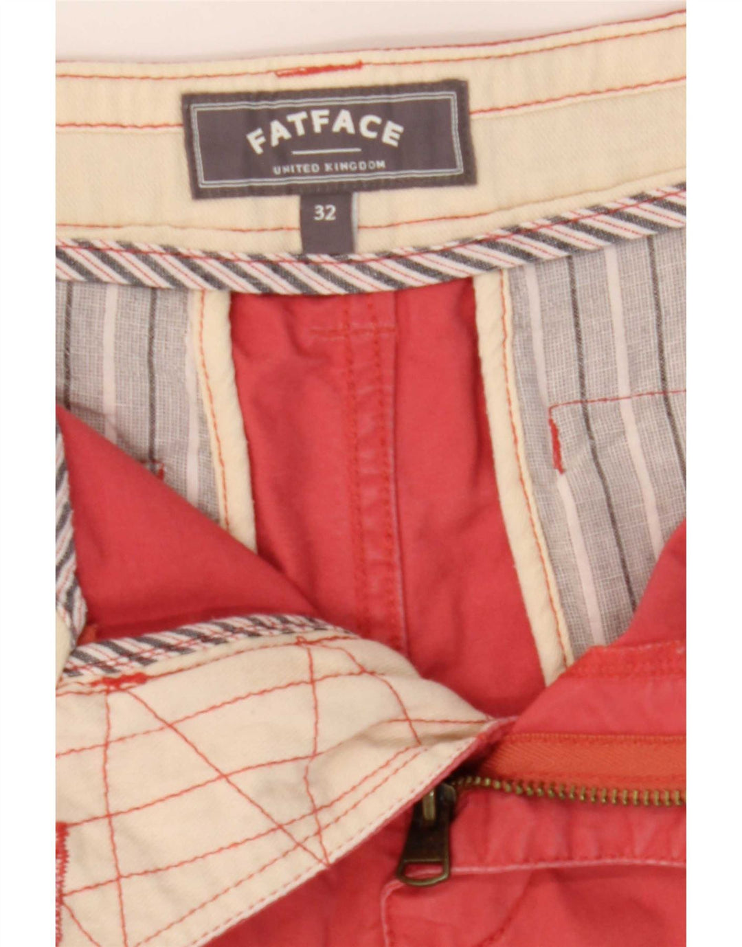 Fat Face Herren Chino-Shorts W32 Mittelrote Baumwolle