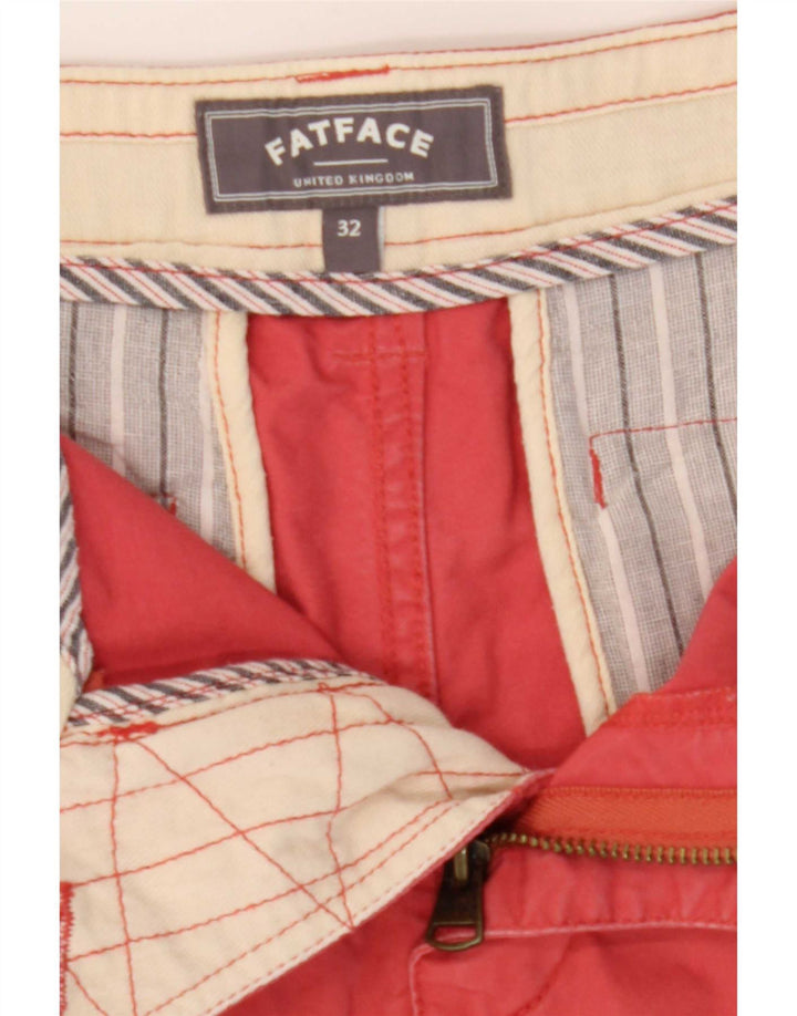 Fat Face Herren Chino-Shorts W32 Mittelrote Baumwolle