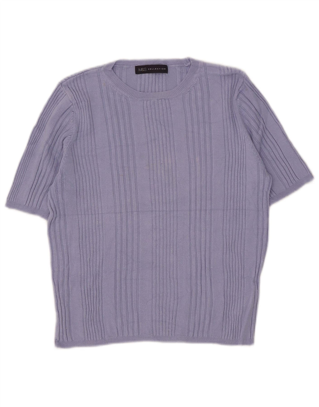 Marks & Spencer Damen-Pullover, kurzärmelig, Rundhalsausschnitt, Gr. 14, Medium B