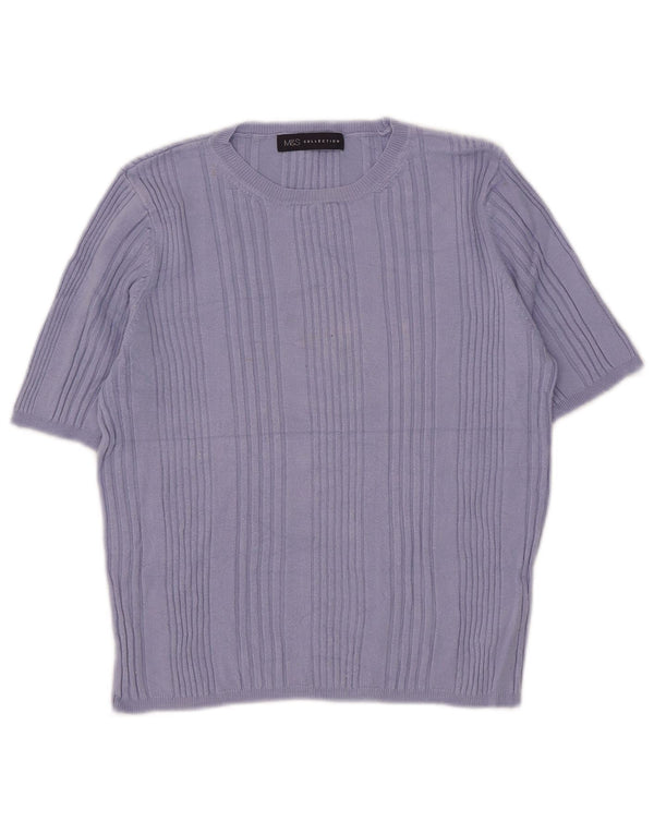Marks & Spencer Damen-Pullover, kurzärmelig, Rundhalsausschnitt, Gr. 14, Medium B