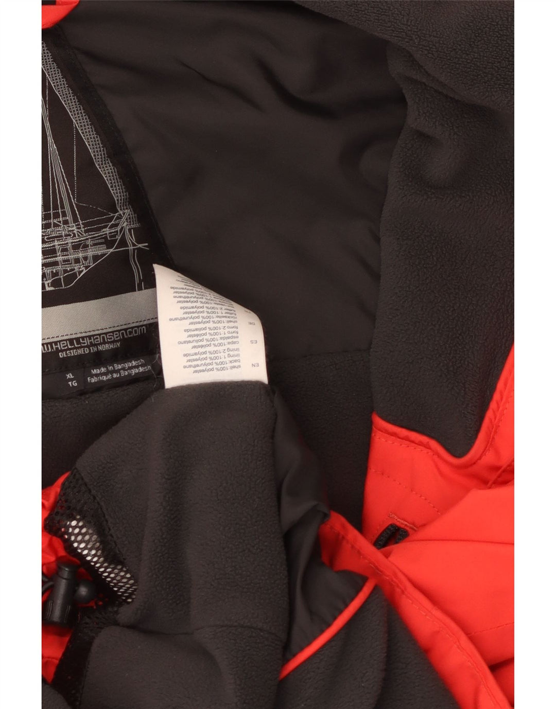 Helly Hansen Jungen-Windbreaker-Jacke mit Grafik, 13–14 Jahre, XL, rotes Polyester