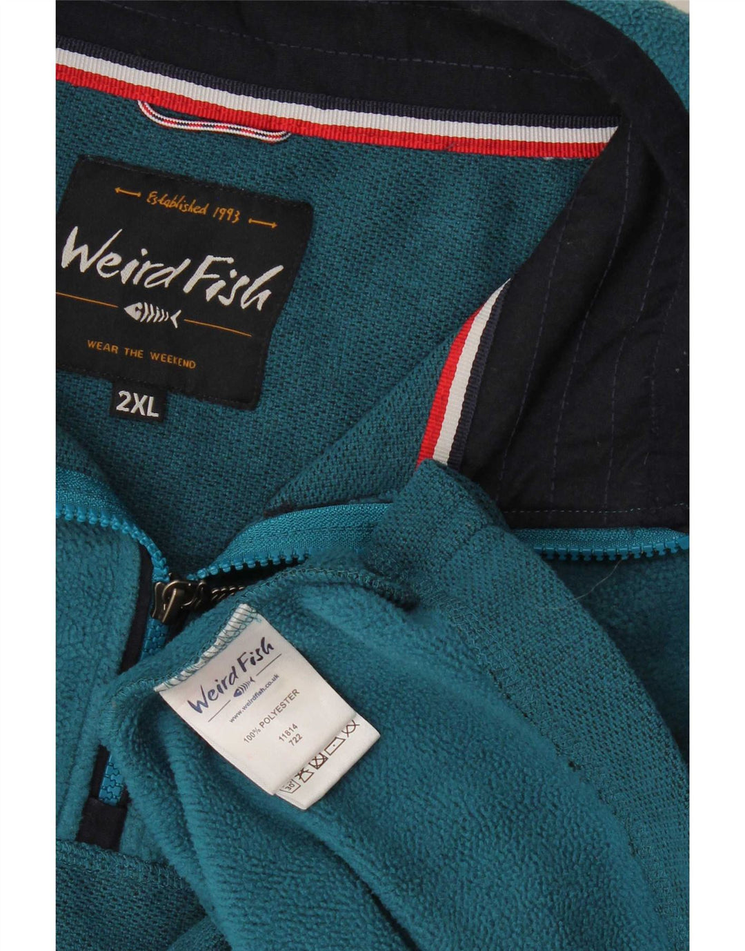 Weird Fish Herren Fleecepullover 2XL Blau Polyester