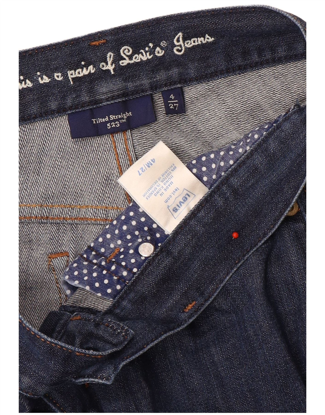 Levi's Damen Tilted Straight Jeans US 4 Small W27 L30 Blaue Baumwolle