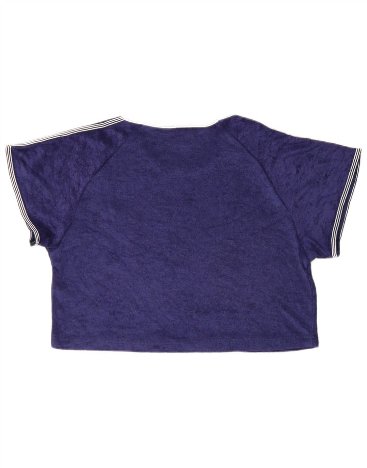 Blu Nauta Damen Crop Top IT 46 Large Blaue Baumwolle