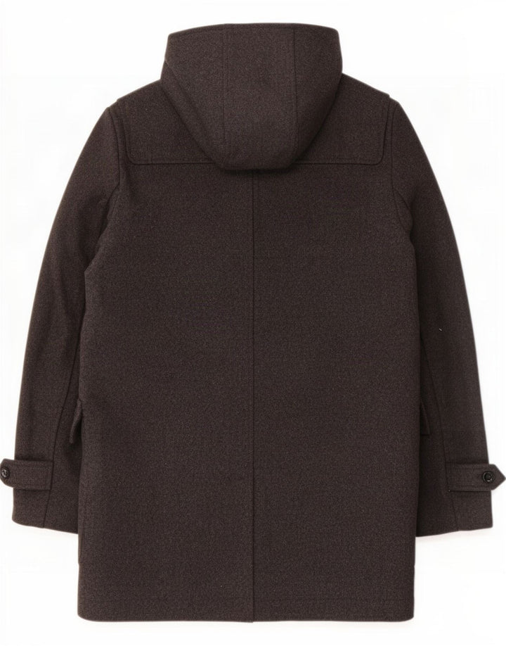 Gap Herren-Dufflecoat mit Kapuze, UK 38, mittelgraues Polyester