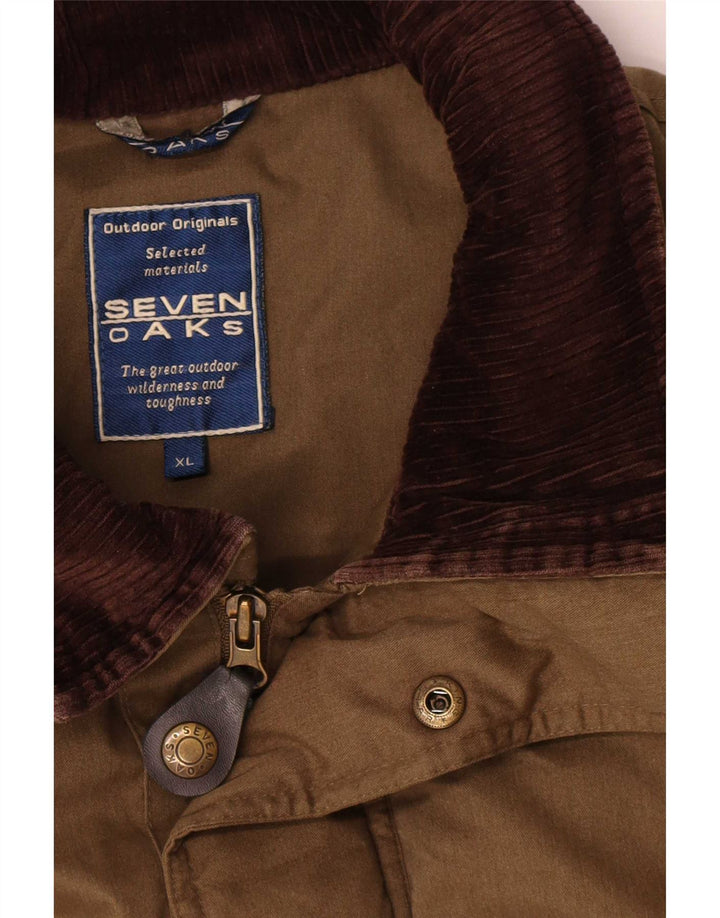 Seven Oaks Herren-Windbreaker-Mantel, UK 42, XL, Khaki, Polyester