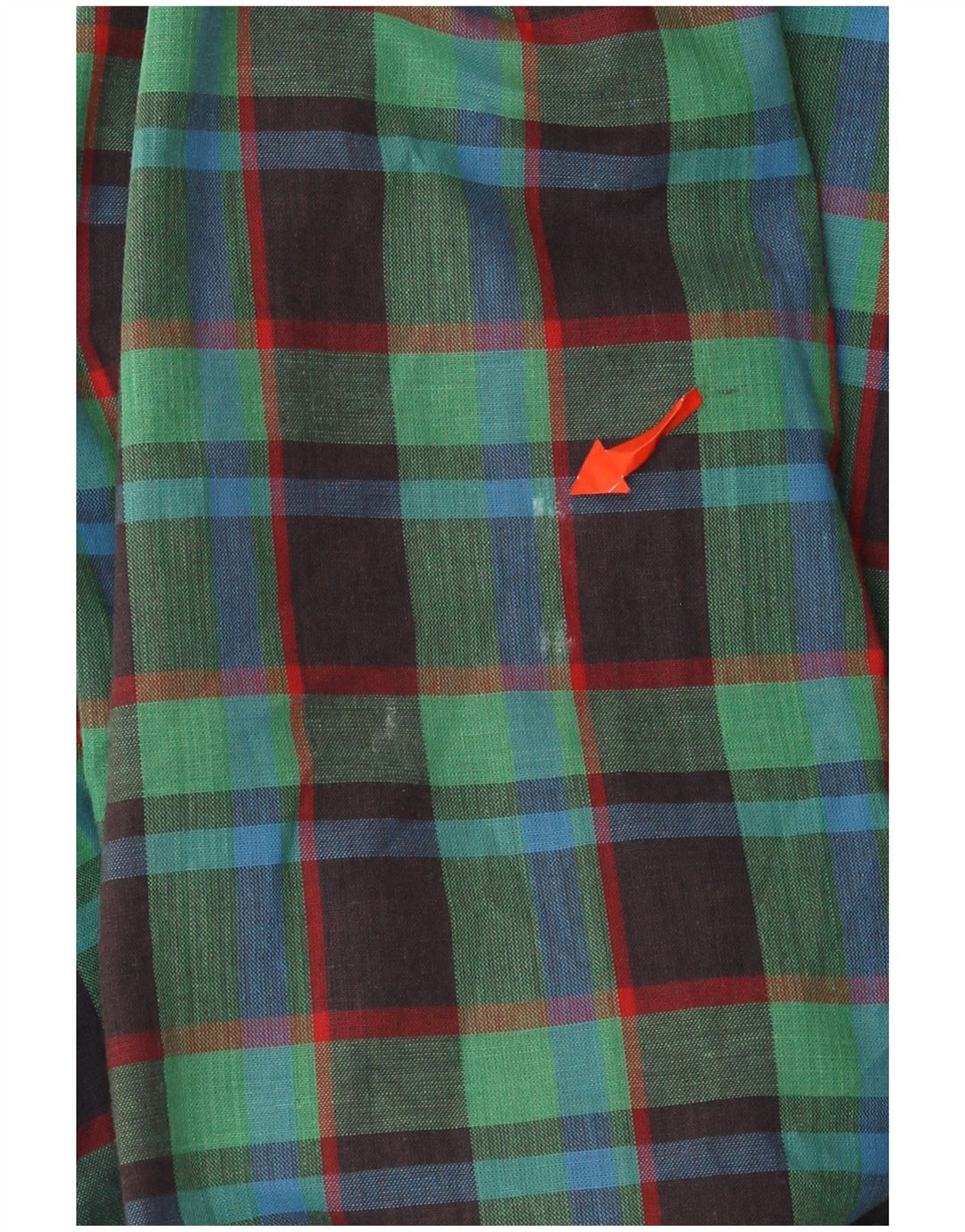 VINTAGE Damen Bomberjacke IT 50 XL grün karierte Baumwolle